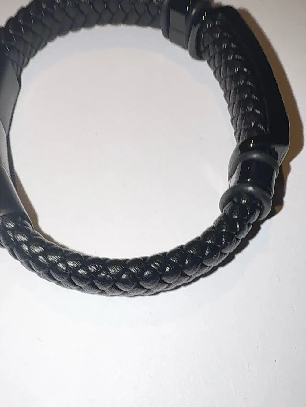 Men’s Black Braided Leather Masonic Bracelet Square and Compass Stainless Steel